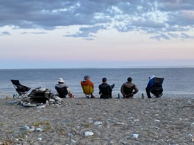 Camping at the Dog River on Lake Superior.