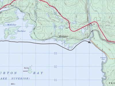A topographic map.